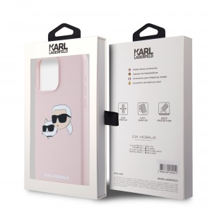 Karl Lagerfeld iPhone 15 Pro Max Case Magsafe Karl Choupette Heads Pink