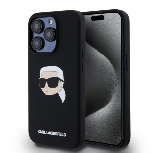 Karl Lagerfeld iPhone 15 Case Cover Magsafe Karl Heads Black