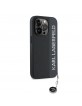 Karl Lagerfeld iPhone 14 Pro Case Rhinestones Charm Saffiano Black