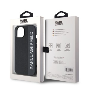 Karl Lagerfeld iPhone 15 Hülle Case Rhinestones Charm Schwarz
