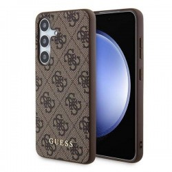 Guess Samsung S24 Hülle Case Cover 4G Metal Logo Braun