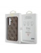 Guess Samsung S24 Case Cover 4G Metal Logo Brown