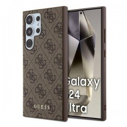 Guess Samsung S24 Ultra Hülle Case Cover 4G Metal Logo Braun