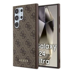 Guess Samsung S24 Ultra Hülle Case Cover 4G Metal Logo Braun