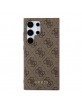 Guess Samsung S24 Ultra Case Cover 4G Metal Logo Brown
