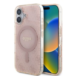 Guess iPhone 16 Case Cover MagSafe 4G Pink