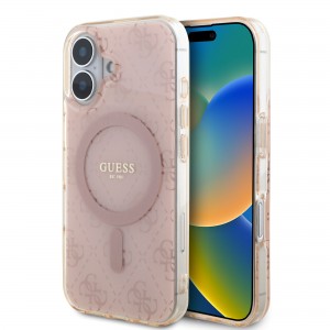 Guess iPhone 16 Case Cover MagSafe 4G Pink