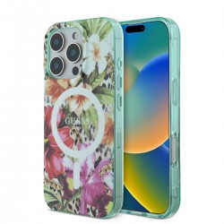 Guess iPhone 16 Pro Max Flowers MagSafe Case Orange