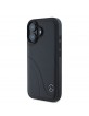 Mercedes iPhone 16 Case Cover Genuine Leather Curved Black