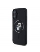 Karl Lagerfeld iPhone 16 Hülle Case MagSafe Karl Choupette Ring Schwarz
