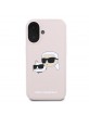 Karl Lagerfeld iPhone 16 Hülle Case MagSafe Silikon Karl Choupette Rosa