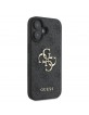 Guess iPhone 16 Case Big 4G Metal Logo Cover Black