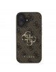 Guess iPhone 16 Case Big 4G Metal Logo Cover Brown