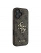 Guess iPhone 16 Case Big 4G Metal Logo Cover Brown