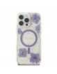 Guess iPhone 16 Pro Case MagSafe Resin Flowers Purple