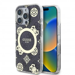 Guess iPhone 16 Pro Case MagSafe 4G Peony Black