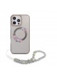 Guess iPhone 16 Pro Case MagSafe Flowers Pearl Strap Black