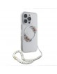Guess iPhone 16 Pro Case MagSafe Flowers Pearl Strap