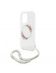 Guess iPhone 16 Pro Case MagSafe Flowers Pearl Strap