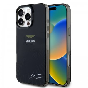 Aston Martin iPhone 16 Pro Max Hülle Case Alonso Signature Schwarz