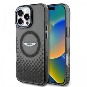Aston Martin iPhone 16 Pro Max Hülle Case MagSafe Squares Schwarz