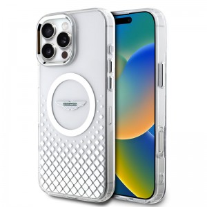 Aston Martin iPhone 16 Pro Hülle Case MagSafe Squares Transparent