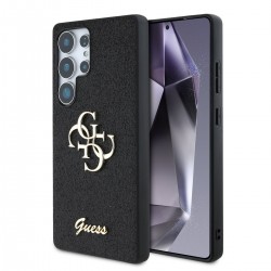 Guess Samsung S25 Ultra Hülle Case Big 4G Metal Fixed Glitter Schwarz