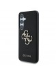 Guess Samsung S25 Hülle Case Grained Big 4G Metalllogo Schwarz