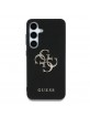 Guess Samsung S25 Hülle Case Grained Big 4G Metalllogo Schwarz