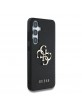 Guess Samsung S25 Hülle Case Grained Big 4G Metalllogo Schwarz