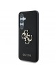 Guess Samsung S25 Plus Hülle Case Grained Big 4G Metalllogo Schwarz
