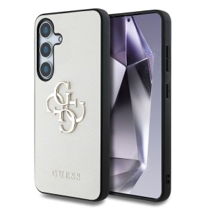 Guess Samsung S25 Case Big 4G Logo Grained Beige