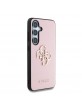 Guess Samsung S25 Plus Hülle Case Grained Big 4G Metalllogo Rosa