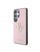 Guess Samsung S25 Ultra Hülle Case Grained Big 4G Metalllogo Rosa