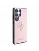 Guess Samsung S25 Ultra Hülle Case Grained Big 4G Metalllogo Rosa