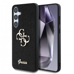 Guess Samsung S25 Hülle Case Big 4G Metal Fixed Glitter Schwarz