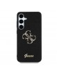 Guess Samsung S25 Hülle Case Big 4G Metal Fixed Glitter Schwarz