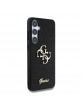 Guess Samsung S25 Hülle Case Big 4G Metal Fixed Glitter Schwarz