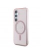 Guess Samsung S25 Hülle Case MagSafe Circle Glitter Rosa