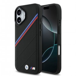 BMW iPhone 17 Hülle Case MagSafe M Perforated Tricolor Schwarz