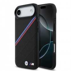 BMW iPhone 17 Air Hülle Case MagSafe M Perforated Tricolor Schwarz