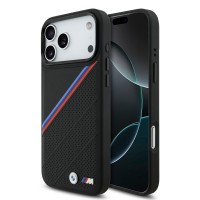 BMW iPhone 17 Pro Max Hülle Case M Perforated MagSafe Tricolor Schwarz