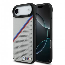 BMW iPhone 17 Air Case MagSafe Perforated M Tricolor Gray
