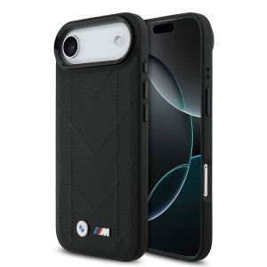 BMW iPhone 17 Air Hülle Case Quilted M Logo MagSafe Schwarz