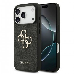 Guess iPhone 17 Pro Hülle Case Metal Big Logo 4G Schwarz