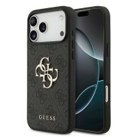 Guess iPhone 17 / 18 Pro Max Hülle Case Metal Big Logo 4G Schwarz