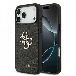 Guess iPhone 17 Pro Max Hülle Case Metal Big Logo 4G Schwarz