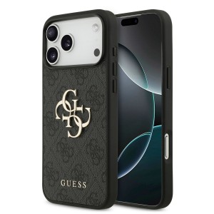 Guess iPhone 17 Pro Max Hülle Case Metal Big Logo 4G Schwarz