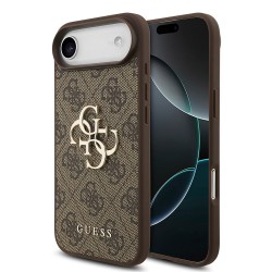 Guess iPhone 17 Air Hülle Case Metal Big Logo 4G Braun