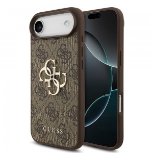 Guess iPhone 17 Air Hülle Case Metal Big Logo 4G Braun